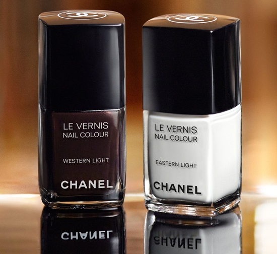 LE VERNIS สีขาวทึบมันวาวและสีน้ำตาลช็อคโกแลตประกายแดงเหลือบมุก จาก Chanel ราคาสีละ 900 บาท