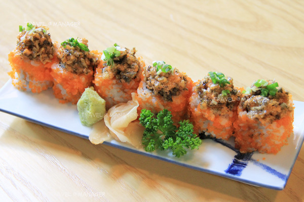 Crispy Salmon Skin Roll + Spicy Wasabi Sauce