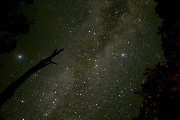 คืนที่ดาวเต็มฟ้า ในช่วงเวลาฟ้าเปิด ณ จุดถ่ายรูปใกล้ๆกับที่พัก(ภาพโดย เอ ฅนสร้างภาพ)