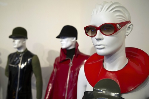 Paris, Paris, FRANCE: A photo taken on November 4, 2014 shows a model at the Pierre Cardin musem, called Passe-Present-Futur (Past-Present-Future), which presents 200 Haute Couture outfits in Paris. French designer Cardin, 92, will inaugurate the new museum on November 13. AFP PHOTO/Joel Saget