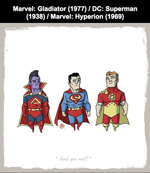 MARVEL : Gladiator, Hyperion Vs DC : Superman