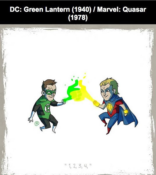 DC : Green Lantern Vs MARVEL : Quasar