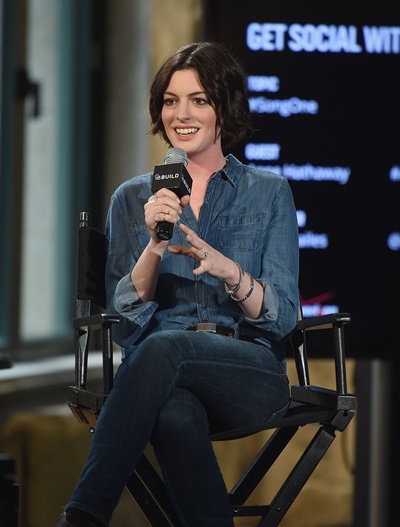 New York, New York, UNITED STATES: Actress Anne Hathaway attends AOL Build Speaker Series: Anne Hathaway at AOL Studios In New York on January 21, 2015 in New York City. Dimitrios Kambouris/Getty Images/AFP