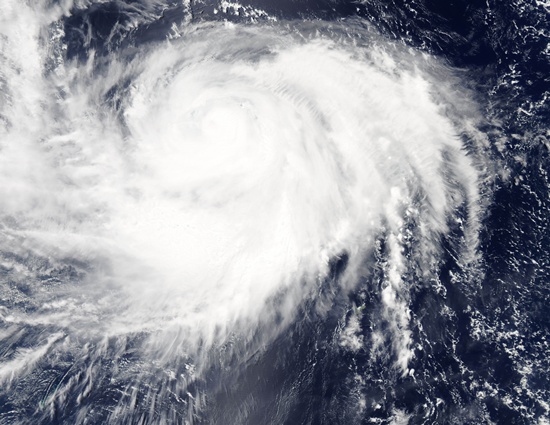 This July 12, 2015 NASA satellite image shows Typhoon Nangka in the Philippine Sea. AFP PHOTO/Handout NASA 