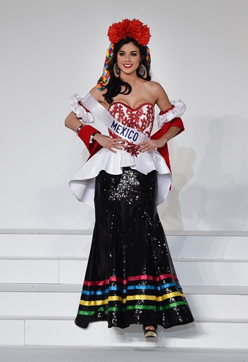 Tokyo, Tokyo, JAPAN: Miss Mexico Lorena Sevilla displays her national costume during the Miss International beauty pageant in Tokyo on November 5, 2015. Representatives from 70 countries and regions are taking part in the beauty pageant. AFP PHOTO/Toru Yamanaka