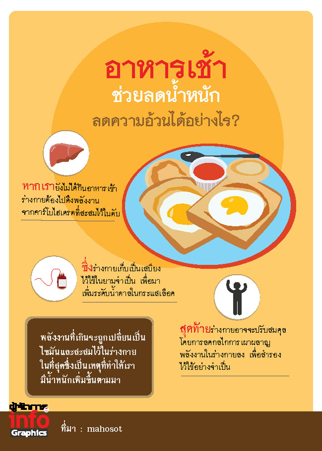 อาหารเช้าลดน้ำหนัก ลดอ้วนได้อย่างไร