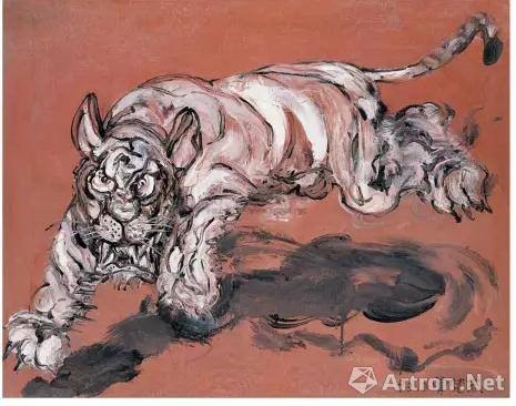 Tiger ภาพวาดสีน้ำมัน โดยศิลปินจีน  Zeng Fanzhi 