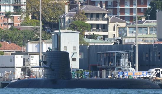 Sydney: (FILES)-- This file photo taken on April 15, 2016 shows the Soryu class stealth submarine Hakuryu seen docked in Sydneys Naval base. The international race between France, Germany and Japan to win a 39 billion USD contract to build new submarines for Australia is reaching a climax with reports a decision could come next week and that Tokyo is all but out. AFP/Peter Park