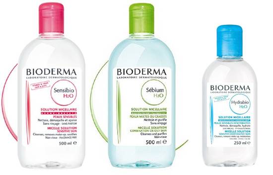 Sebium H2O และ hydra H2O Cleaning Lotion ราคาประมาณ 1,200 บาท จาก Bioderma 