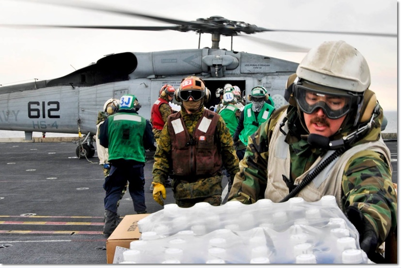 ความช่วยเหลือบรรเทาทุกข์ในเดือนมีนาคม 2011 ในปฎิบัติการโทโมดาชิ ภาพจากกองทัพเรือสหรัฐฯผ่านการรายงานของสื่อสตาร์แอนด์สตริปในเดือนมีนาคม 2016