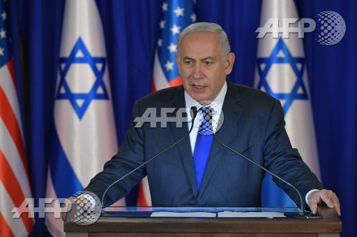 Israels Prime Minister Benjamin Netanyahu speaks during a press conference with the US president before an official dinner in Jerusalem on May 22, 2017. Mandel Ngan/AFP
