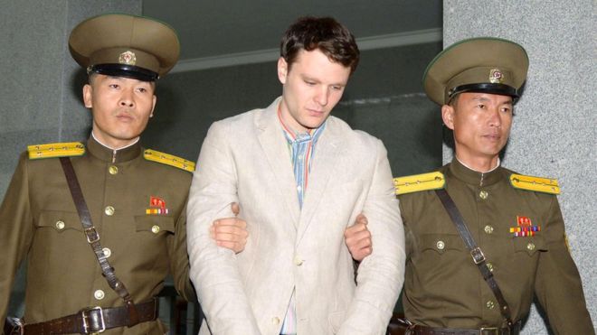 ออตโต วอร์มเบียร์ นักศึกษามหาวิทยาลัยชาวอเมริกัน ที่เพิ่งได้รับการปล่อยตัวจากเกาหลีเหนือเมื่อสัปดาห์ก่อน เสียชีวิตแล้วในวันจันทร์(19มิ.ย.)