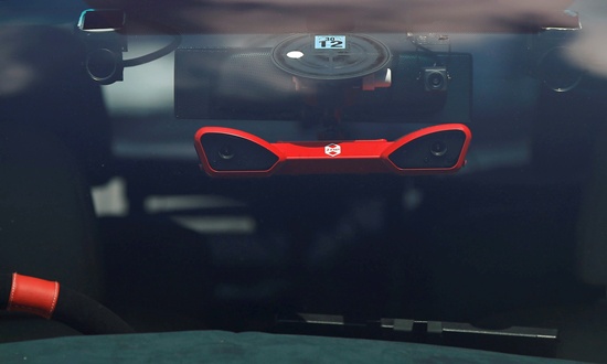 A stereo vision camera is seen on ZMP Incs RoboCar MiniVan, a self-driving Toyota Estima Hybrid car, after a joint news conference between ZMP and Hinomaru Kotsu Co in Tokyo, Japan June 15, 2017. REUTERS/Toru Hanai