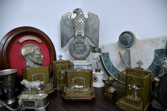 Nazi artifacts seized in the house of an art collector are displayed in Buenos Aires, in this undated handout released on June 20, 2017. Courtesy of the Argentine Ministry of Security/Handout via REUTERS