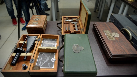 Nazi artifacts seized in the house of an art collector are displayed in Buenos Aires, in this undated handout released on June 20, 2017. Courtesy of the Argentine Ministry of Security/Handout via REUTERS