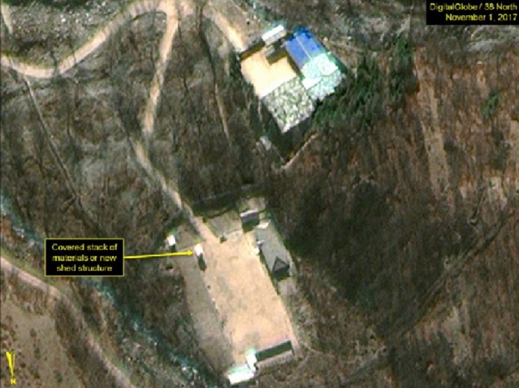 ภาพถ่ายดาวเทียมสถานีทดสอบนิวเคลียร์พุงกเยรี( Punggye-ri) เมื่อวันที่ 1 ธ.ค ล่าสุด 