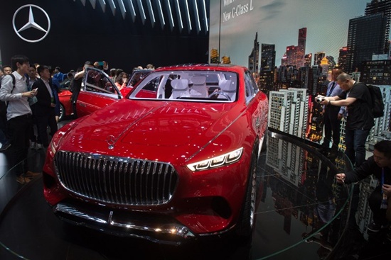 The new Mercedes Mayback Ultimate luxury car is seen during the Beijing Auto Show in Beijing on April 25, 2018. Nicolas Asfouri/AFP