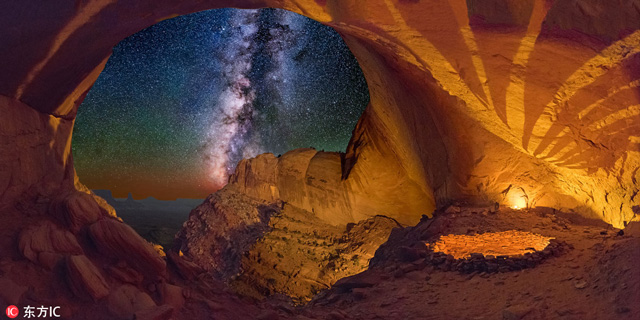 ถ้ำโบราณของชาว Anasazi (อารยธรรมก่อนยุคโคลัมเบียน) ซึ่งปัจจุบันคือภูมิภาคทางตะวันตกเฉียงใต้ของสหรัฐอเมริกา (ภาพโดย Wayne Pinkston, 2015)