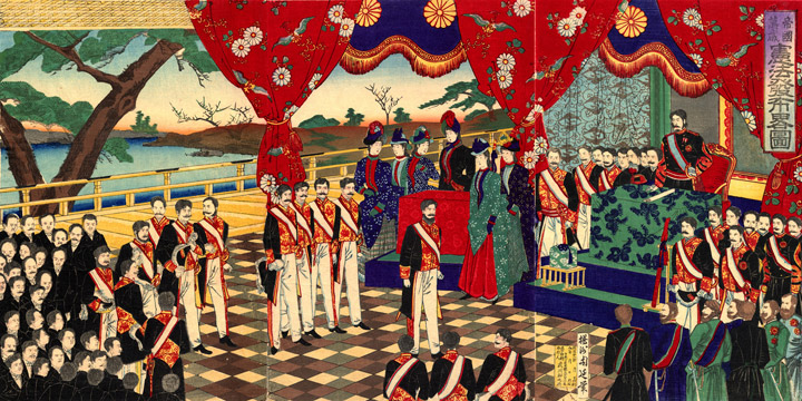 จากซ้ายไปขวา : สมเด็จพระจักรพรรดิฮิโระฮิโตะ , อากิฮิโตะ และนารูฮิโตะ (ภาพเอเอฟพี)