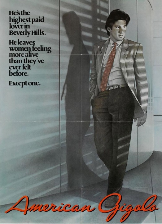 American Gigolo ภาพยนตร์ปี 1980 ที่เดินเรื่องบนชีวิตของผู้ชายขายบริการระดับซูเปอร์ไฮโซ นามว่าจูเลียน เคย์ (ริชาร์ด เกียร์) ซึ่งได้รับค่าจ้างสูงที่สุดในถิ่นเบเวอร์ลี ฮิลส์ หนังโด่งดังเรื่องนี้ประสบความสำเร็จขั้นสุดไปทั่วโลก พร้อมกับเปิดประตูให้ผู้คนได้รู้จักวิถีชีวิตลี้ลับของผู้ชายขายบริการคนหนึ่งซึ่งเกือบจะต้องติดคุกข้อหาฆาตกรรม เพราะถูกสามีของลูกค้าใส่ความเพื่อแก้แค้น