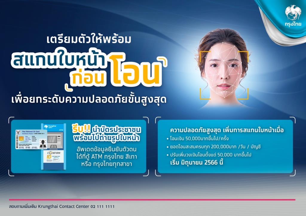 กรุงไทยยกระดับความปลอดภัยโอนเงินสแกนใบหน้าผ่าน “Krungthai Next-เป๋าตัง”  เริ่ม มิ.ย.นี้