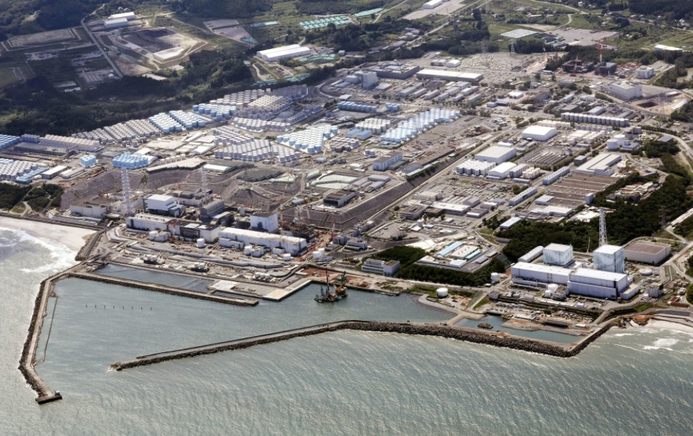 ภาพถ่ายทางอากาศที่ถ่ายในเดือนสิงหาคม 2023 แสดงให้เห็นโรงไฟฟ้านิวเคลียร์ฟุกุชิมะ ไดอิจิ ในจังหวัดฟุกุชิมะของบริษัท Tokyo Electric Power Company Holdings Inc. (เกียวโด)