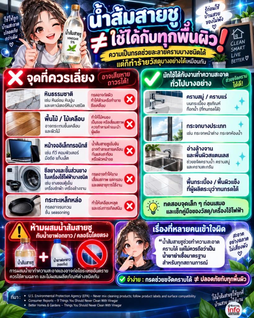 น้ำส้มสายชู/ใช้เช็ดได้ทุกพื้นผิว!