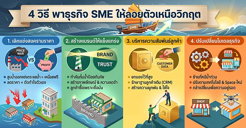 4 วิธี พาธุรกิจ SME ให้ลอยตัวเหนือวิกฤต / ดร.พิพัฒน์ ยอดพฤติการ