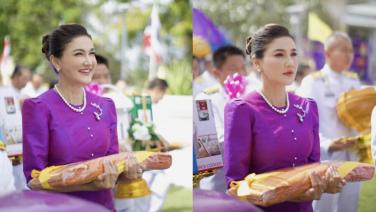 สวยสง่า “แอน สิเรียม” นุ่งชุดไทยทำบุญทอดกฐินพระราชทาน ณ วัดสิเรียมฯ