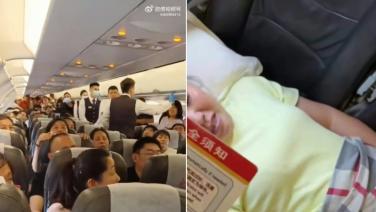 “มนุษย์ป้าทำพิษ!” หญิงจีนนอนเหยียดบนสองที่นั่งในเครื่องบิน ทำเที่ยวบินขึ้นบินไม่ได้ ดีเลย์ 2 ชั่วโมงกว่า (มีคลิป)