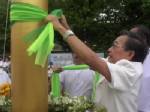 “ชวน” ลงเสาสร้างพระมหาธาตุเจดีย์ มูลค่ากว่า 100 ล้าน ที่พัทลุง