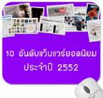 10 อันดับแว็บแวร์ยอดนิยมประจำปี 2552