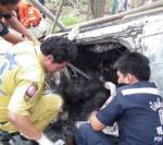 ซิ่งเก๋งตกทางด่วน! ไฟคลอกดับอีกราย