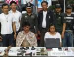 ตร.กาญจน์รวบ 2 ผัวเมียพร้อมของกลางยาบ้า อาวุธปืนพร้อมกระสุน