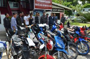 รวบยกแก๊ง 8 โจ๋โคราชตระเวนลัก จยย.แลกยาบ้า ของกลาง 14 คัน