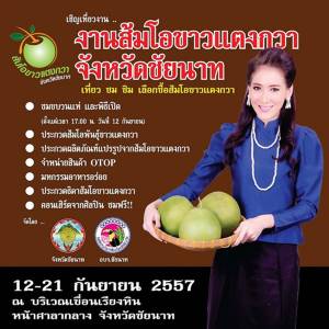 ร่วมอร่อยและชมการประกวดสาวงามในงาน "ส้มโอขาวแตงกวาชัยนาท”