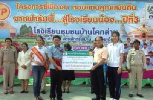 มอบเงินปรับปรุงโรงเรียนชุมชนบ้านโคกล่าม จ.ร้อยเอ็ด