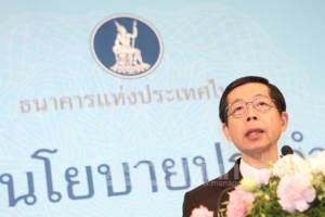 ผู้ว่าการ ธปท. มั่นใจจีดีพีปี 58 กลับมาขยายตัวตามศักยภาพ ยันไม่มีแรงกดดันเงินเฟ้อ