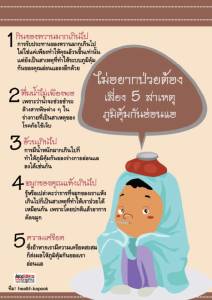 ไม่อยากป่วยต้องเลี่ยง 5 สาเหตุ ภูมิคุ้มกันอ่อนแอ