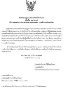 อุตุฯ ประกาศเตือนฝนตกหนักภาคใต้ฝั่งตะวันออกตอนล่าง 20-25 ธ.ค.