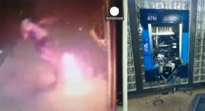 [ชมคลิป] โจรกระจอกหวังปล้น ATM ด้วยระเบิด แต่พลาดเจอบึ้มใส่หน้า