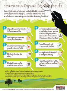 การตรวจสอบหลักฐานทะเบียนที่ดินก่อนซื้อ