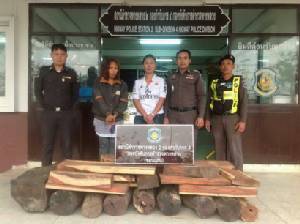 ตำรวจทางหลวงขอนแก่นรวบสาวบุรีรัมย์ค้าไม้พะยูง