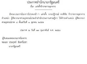 โปรดเกล้าฯ “ปฏิกรณ์ คงพิพิธ” เป็นผู้พิพากษาศาลอุทธรณ์ภาค 8