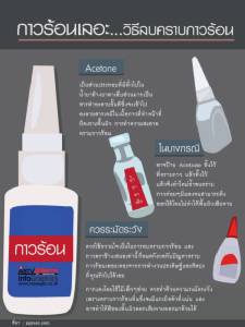 กาวร้อนเลอะ…วิธีลบคราบกาวร้อน