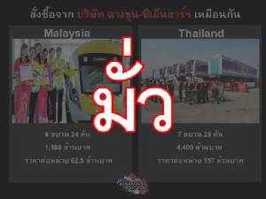 เพจต้าน "บิ๊กตู่" หงายเงิบ! เอาภาพรถไฟชานเมืองมาเลย์ฯ มาเทียบกับรถไฟฟ้าสายสีม่วง
