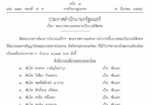 โปรดเกล้าฯ พระราชทานยศทหารต่ำกว่าชั้นนายพลเป็นกรณีพิเศษ 3,613 นาย