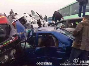 วินาศสันตะโร รถ 25 คันชนกันรวดรับเชงเม้งที่จีน ตาย 2 เจ็บ 26