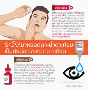 ระวัง! ยาหยอดตาและน้ำตาเทียม เป็นภัยต่อกระจกตามากที่สุด