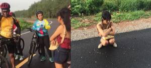 แชร์ว่อนคลิป+ภาพเหตุการณ์กลุ่มนักปั่นเข้าช่วยสาววัย 18 หนี 4 โจ๋ลากเข้าป่าหวังข่มขืน!